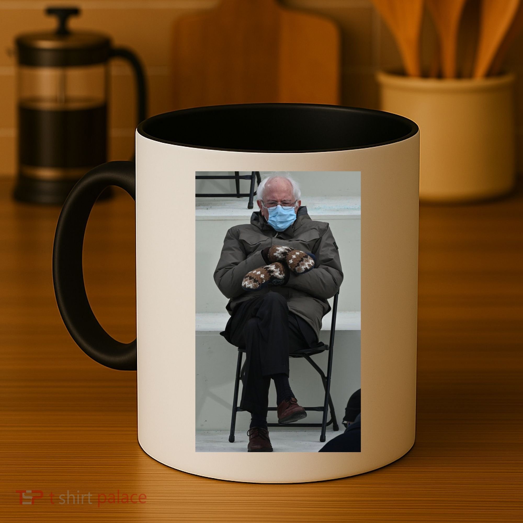Sleepy Bernie Sanders Mittens Sitting Inauguration Coffee Mug