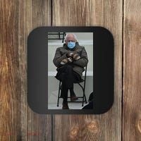 Sleepy Bernie Sanders Mittens Sitting Inauguration Coaster thumb 0