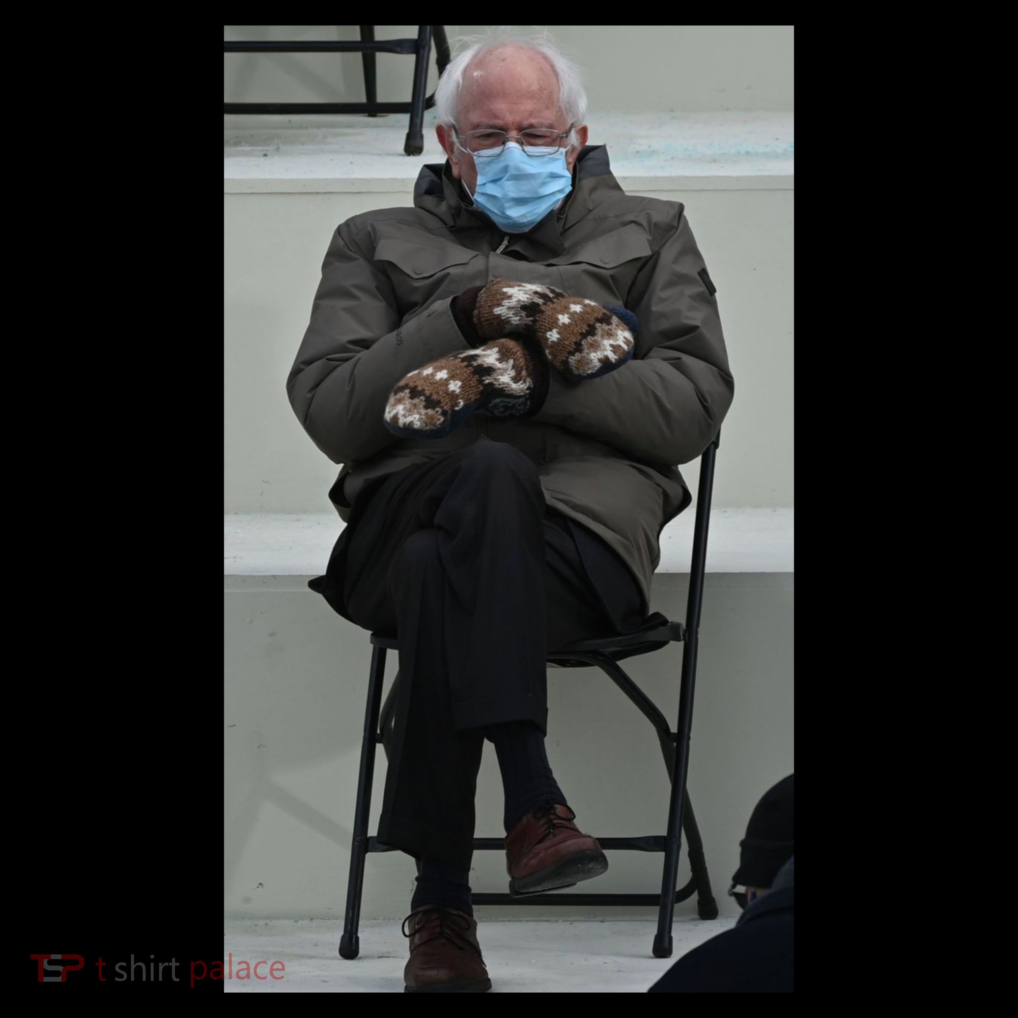 Sleepy Bernie Sanders Mittens Sitting Inauguration Ornament