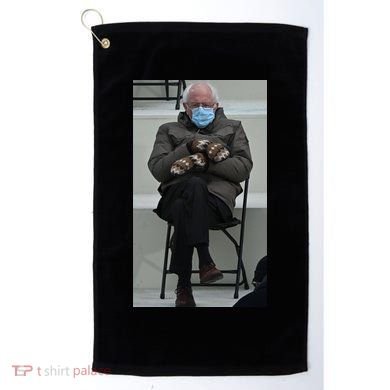 Sleepy Bernie Sanders Mittens Sitting Inauguration Golf Towel