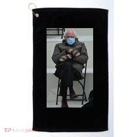 Sleepy Bernie Sanders Mittens Sitting Inauguration Golf Towel thumb 0
