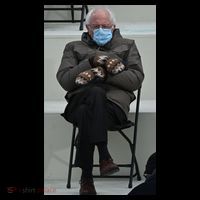 Sleepy Bernie Sanders Mittens Sitting Inauguration Visor thumb 3
