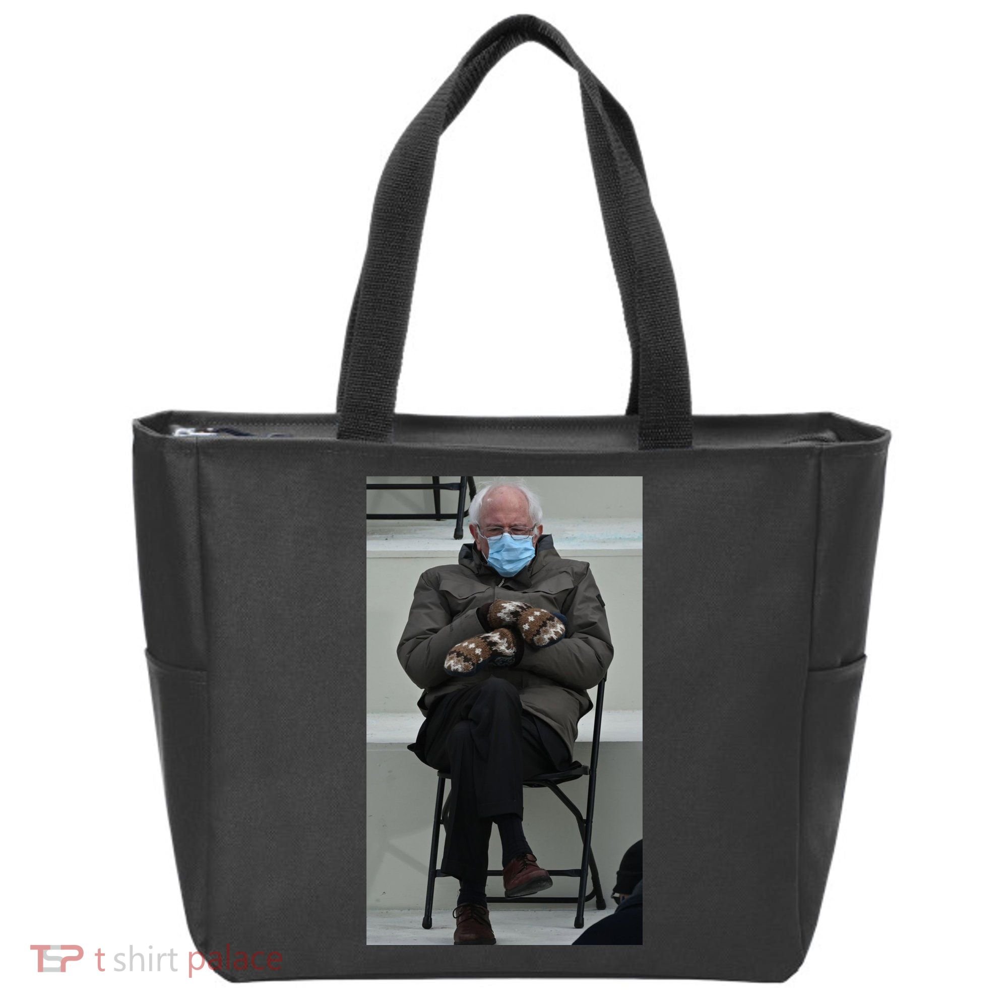 Sleepy Bernie Sanders Mittens Sitting Inauguration Tote Bag