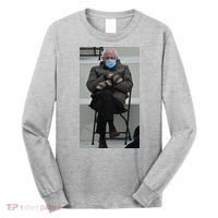 Sleepy Bernie Sanders Mittens Sitting Inauguration Long Sleeve Shirt thumb 0