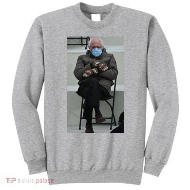 Sleepy Bernie Sanders Mittens Sitting Inauguration Sweatshirt