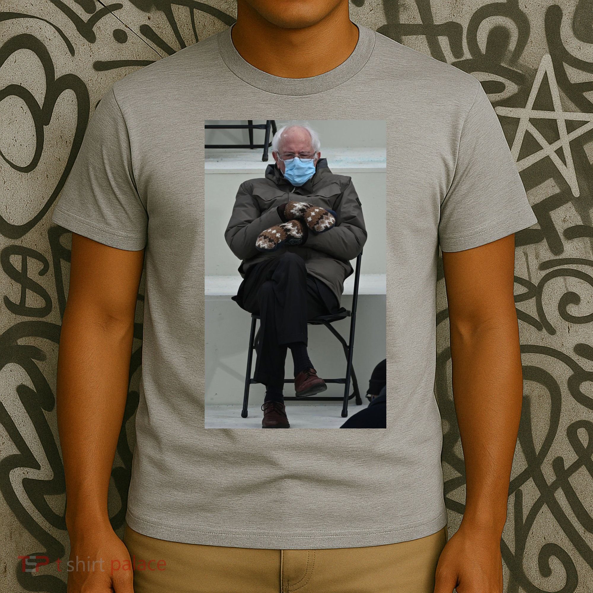 Sleepy Bernie Sanders Mittens Sitting Inauguration T-Shirt