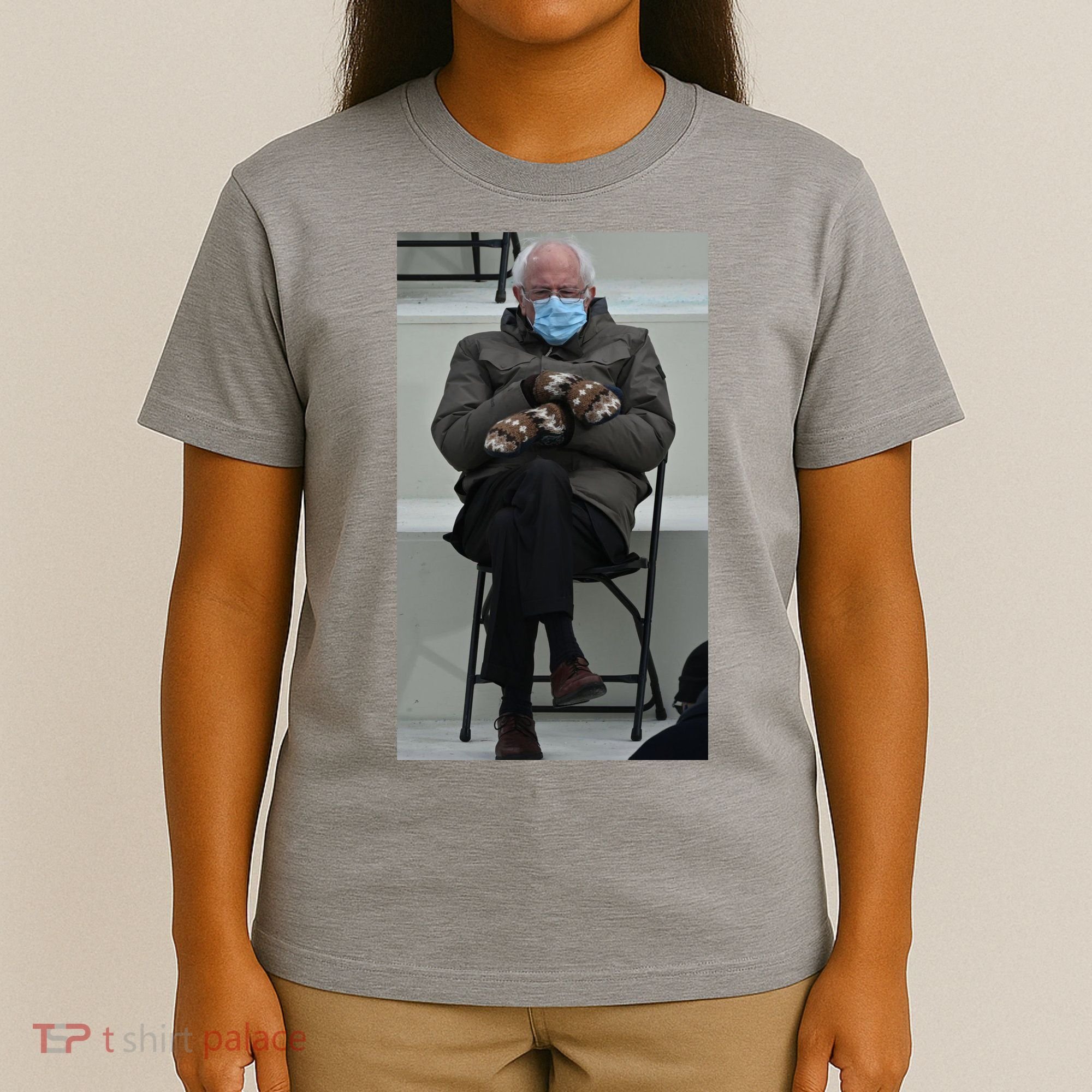 Sleepy Bernie Sanders Mittens Sitting Inauguration T-Shirt