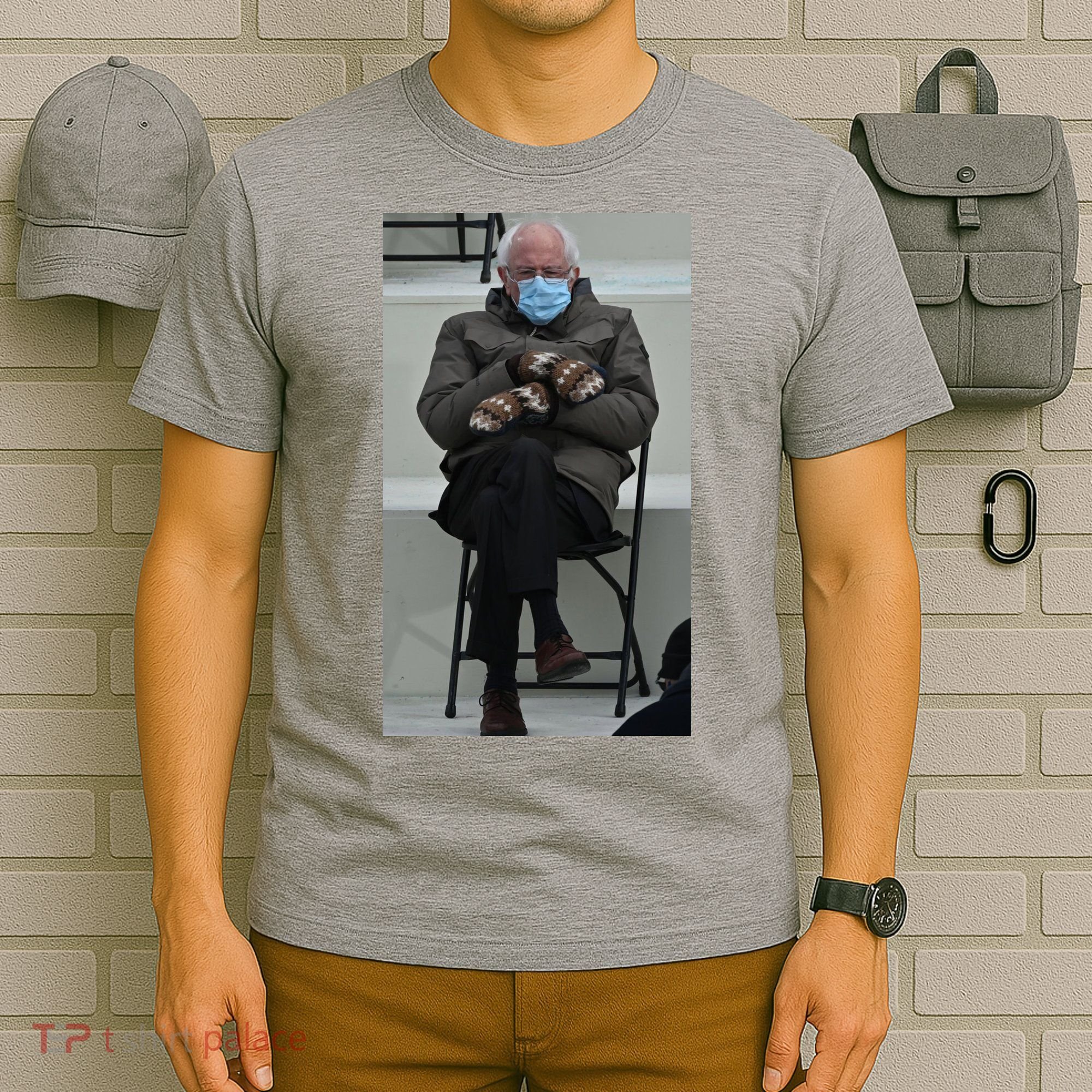 Sleepy Bernie Sanders Mittens Sitting Inauguration T-Shirt
