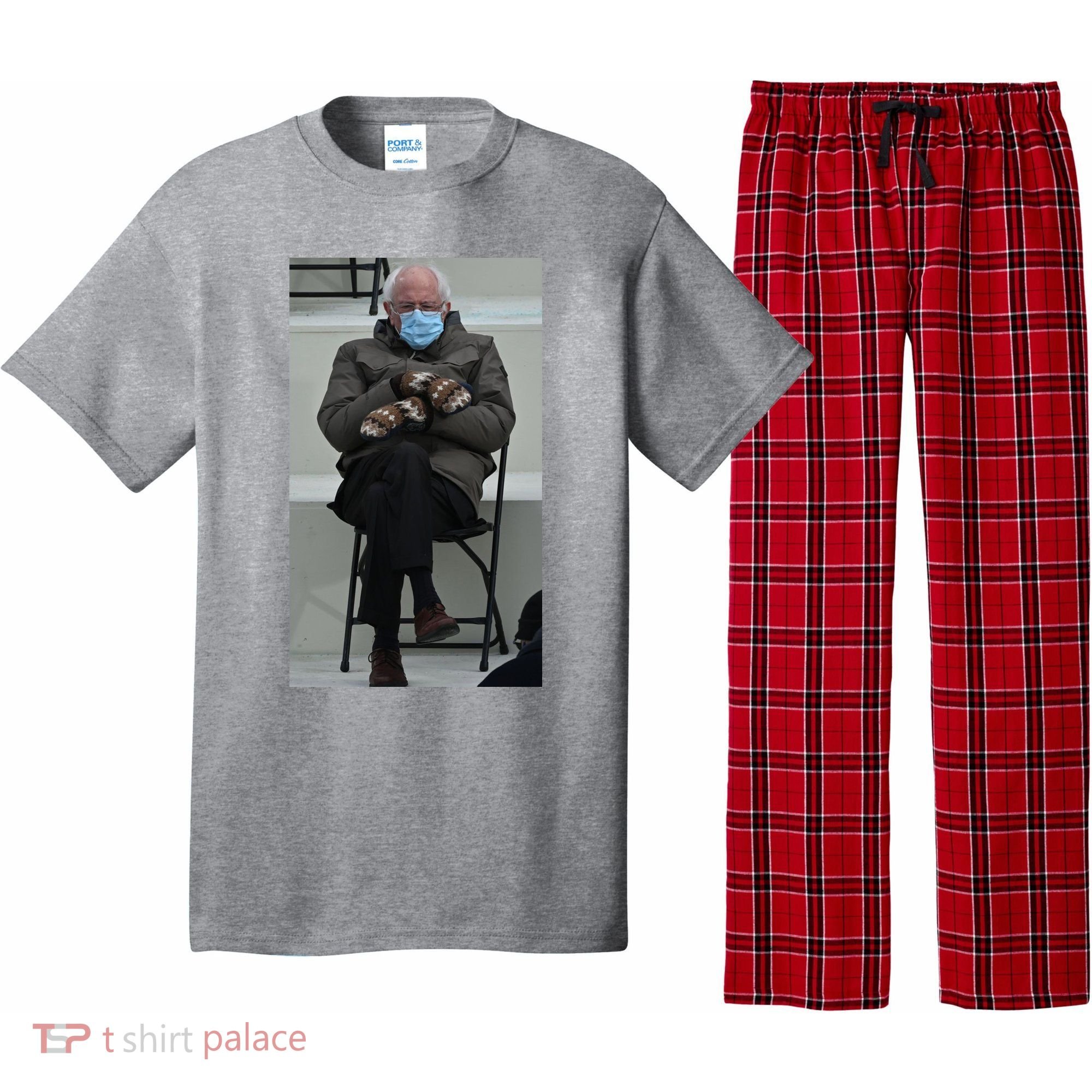 Sleepy Bernie Sanders Mittens Sitting Inauguration Pajama Set