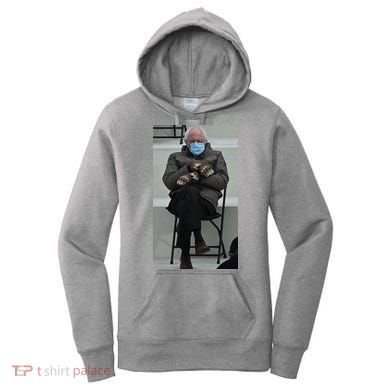 Sleepy Bernie Sanders Mittens Sitting Inauguration Women's Hoodie