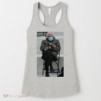 Sleepy Bernie Sanders Mittens Sitting Inauguration Women's Tank Top thumb 0