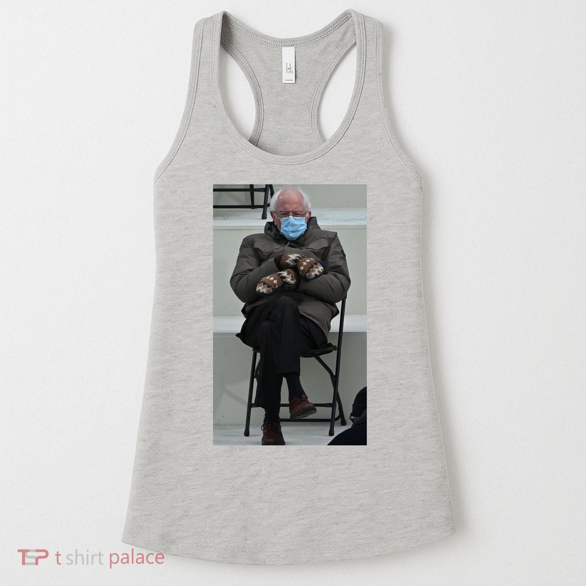 Sleepy Bernie Sanders Mittens Sitting Inauguration Women's Tank Top