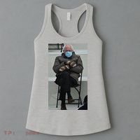 Sleepy Bernie Sanders Mittens Sitting Inauguration Women's Tank Top thumb 3