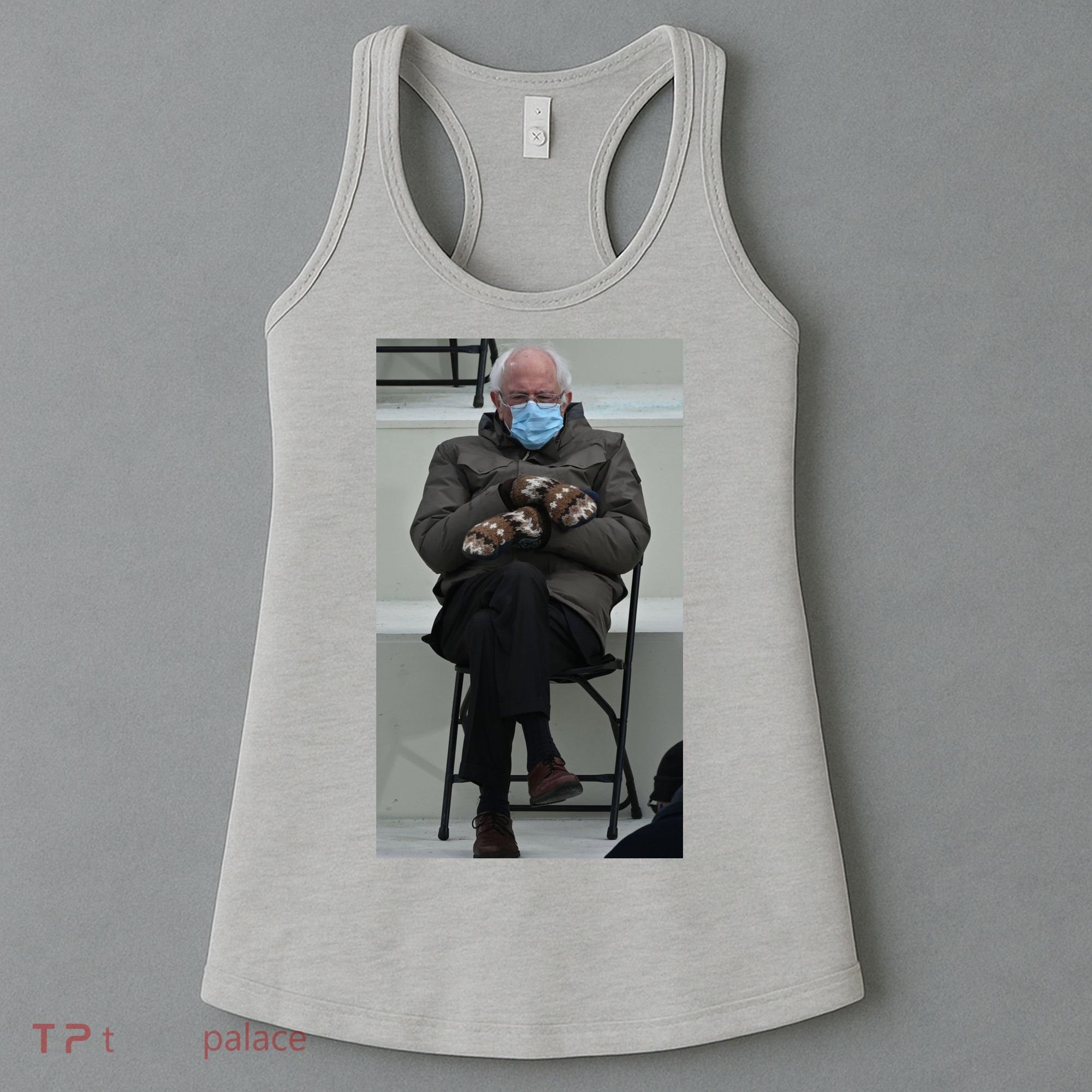 Sleepy Bernie Sanders Mittens Sitting Inauguration Women's Tank Top