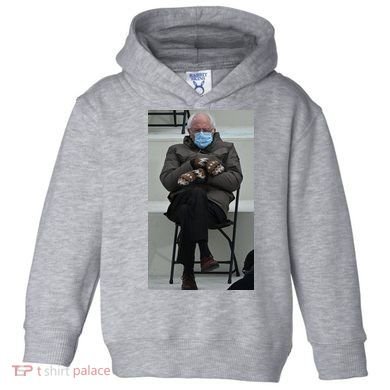 Sleepy Bernie Sanders Mittens Sitting Inauguration Toddler Hoodie