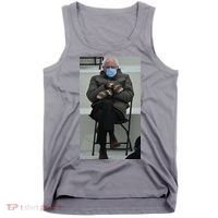 Sleepy Bernie Sanders Mittens Sitting Inauguration Tank Top thumb 0