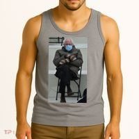 Sleepy Bernie Sanders Mittens Sitting Inauguration Tank Top thumb 3
