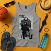 Sleepy Bernie Sanders Mittens Sitting Inauguration Tank Top thumb 4