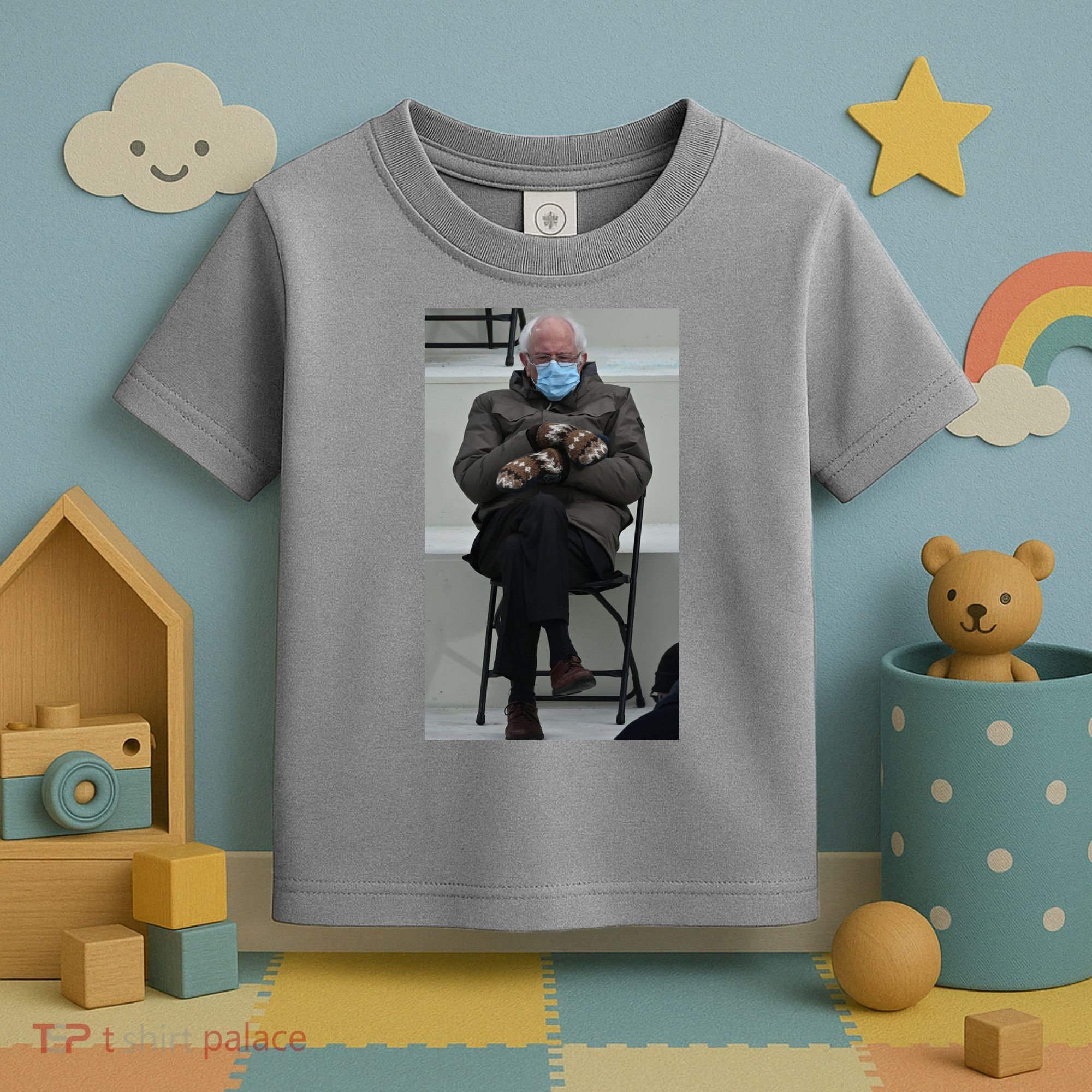Sleepy Bernie Sanders Mittens Sitting Inauguration Toddler T-Shirt