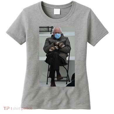 Sleepy Bernie Sanders Mittens Sitting Inauguration Women's T-Shirt