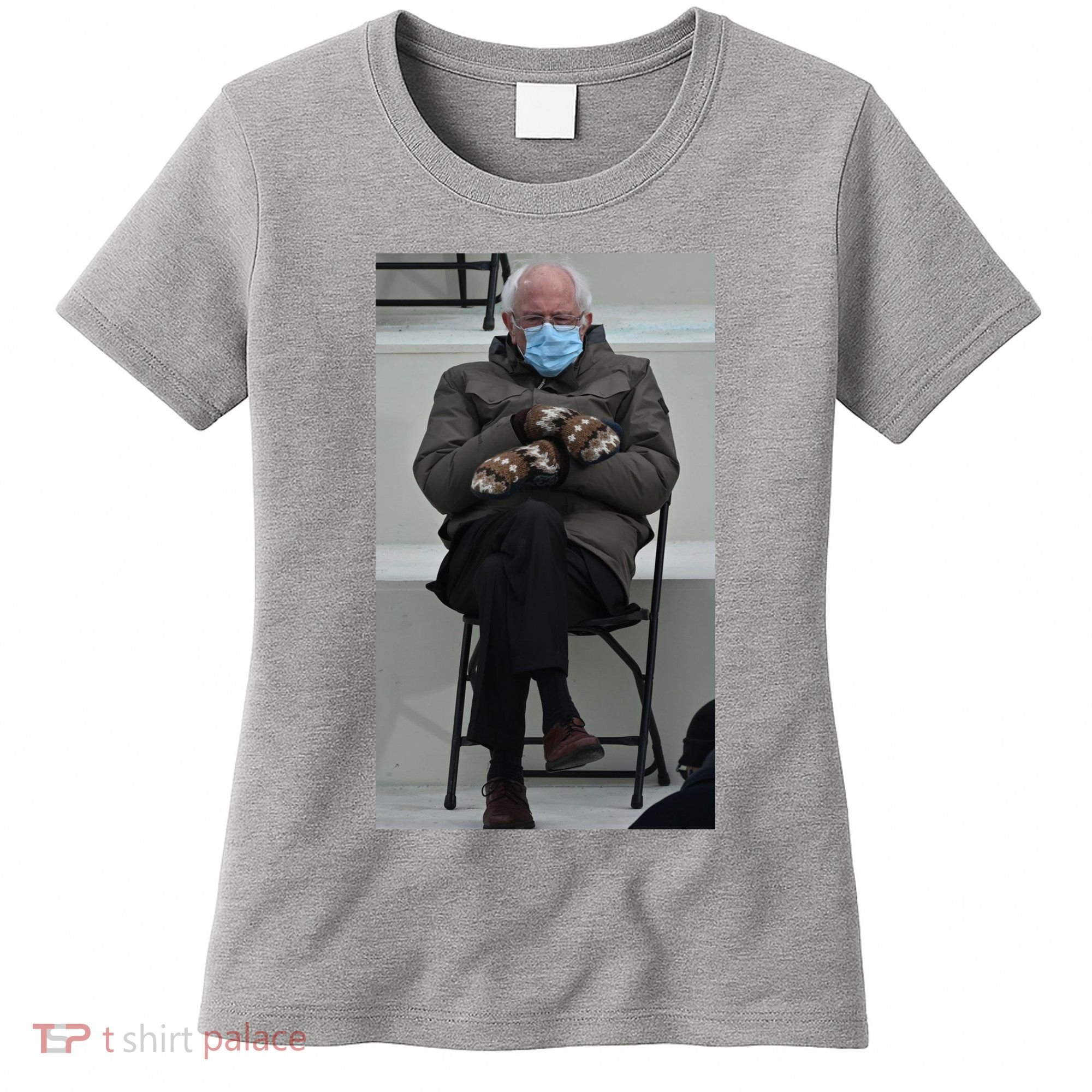 Sleepy Bernie Sanders Mittens Sitting Inauguration Women's T-Shirt