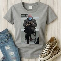 Sleepy Bernie Sanders Mittens Sitting Inauguration Women's T-Shirt thumb 3