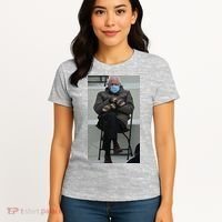 Sleepy Bernie Sanders Mittens Sitting Inauguration Women's T-Shirt thumb 4