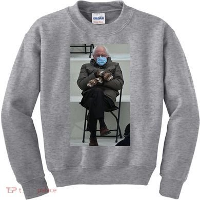 Sleepy Bernie Sanders Mittens Sitting Inauguration Kids Sweatshirt