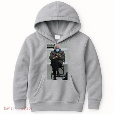 Sleepy Bernie Sanders Mittens Sitting Inauguration Kids Hoodie