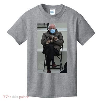Sleepy Bernie Sanders Mittens Sitting Inauguration Kids T-Shirt