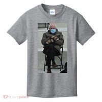 Sleepy Bernie Sanders Mittens Sitting Inauguration Kids T-Shirt thumb 0