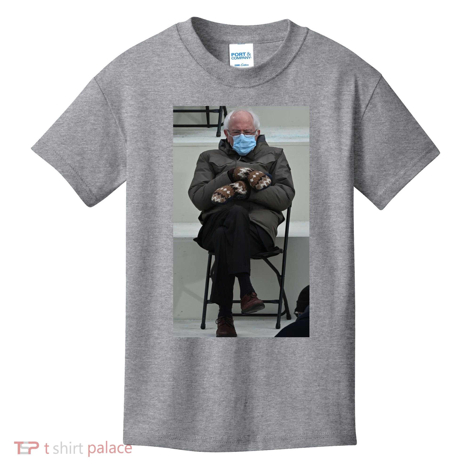 Sleepy Bernie Sanders Mittens Sitting Inauguration Kids T-Shirt