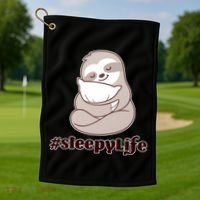 Sleepy Life Sloth Golf Towel thumb 1