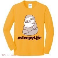 Sleepy Life Sloth Kids Long Sleeve Shirt thumb 0