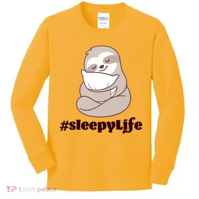Sleepy Life Sloth Kids Long Sleeve Shirt