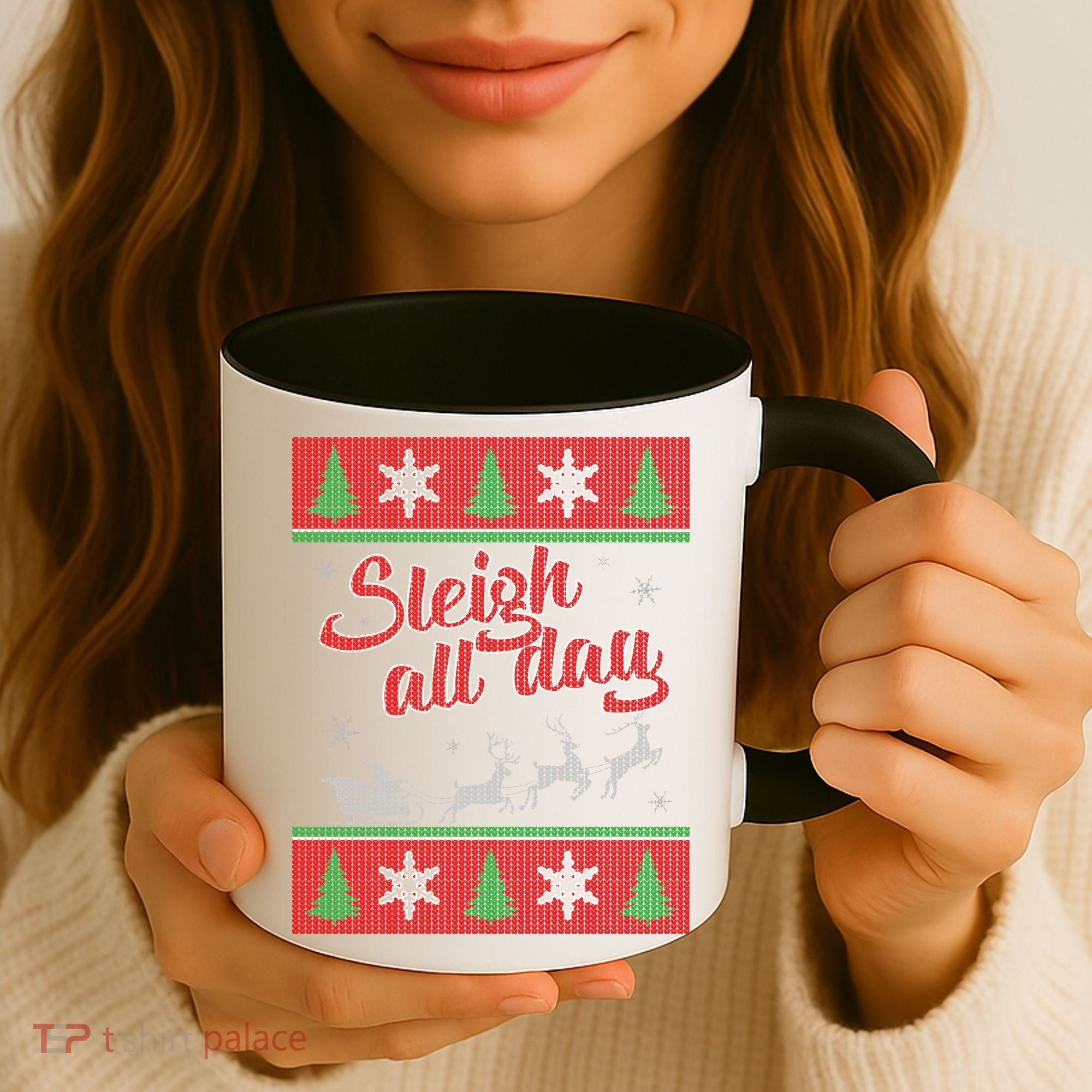 Sleigh All Day Ugly Christmas Coffee Mug