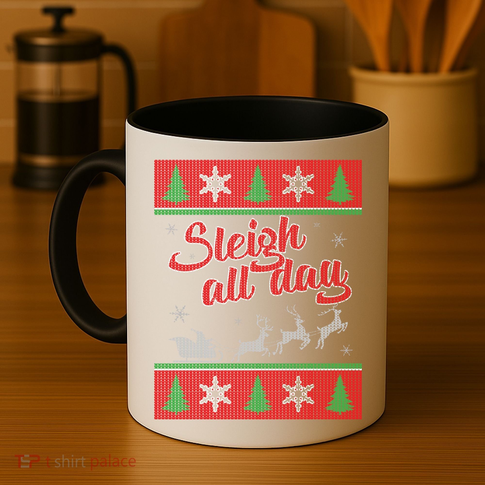 Sleigh All Day Ugly Christmas Coffee Mug