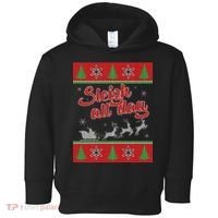 Sleigh All Day Ugly Christmas Toddler Hoodie thumb 0