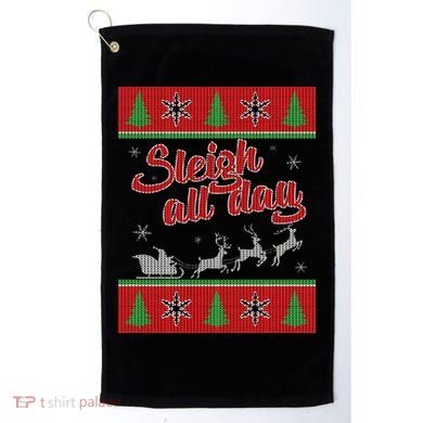 Sleigh All Day Ugly Christmas Golf Towel