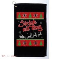 Sleigh All Day Ugly Christmas Golf Towel thumb 0