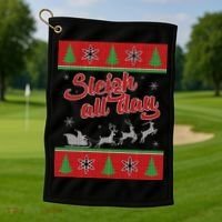 Sleigh All Day Ugly Christmas Golf Towel thumb 1