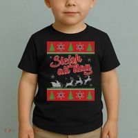 Sleigh All Day Ugly Christmas Toddler T-Shirt thumb 2