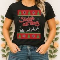 Sleigh All Day Ugly Christmas Women's T-Shirt thumb 2