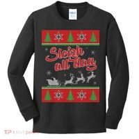 Sleigh All Day Ugly Christmas Kids Long Sleeve Shirt thumb 0