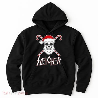 Sleigher Santa Candy Cane Skull Hoodie
