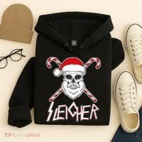 Sleigher Santa Candy Cane Skull Hoodie thumb 4