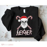 Sleigher Santa Candy Cane Skull Sweatshirt thumb 2