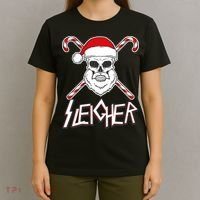 Sleigher Santa Candy Cane Skull T-Shirt thumb 4
