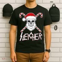 Sleigher Santa Candy Cane Skull T-Shirt thumb 6