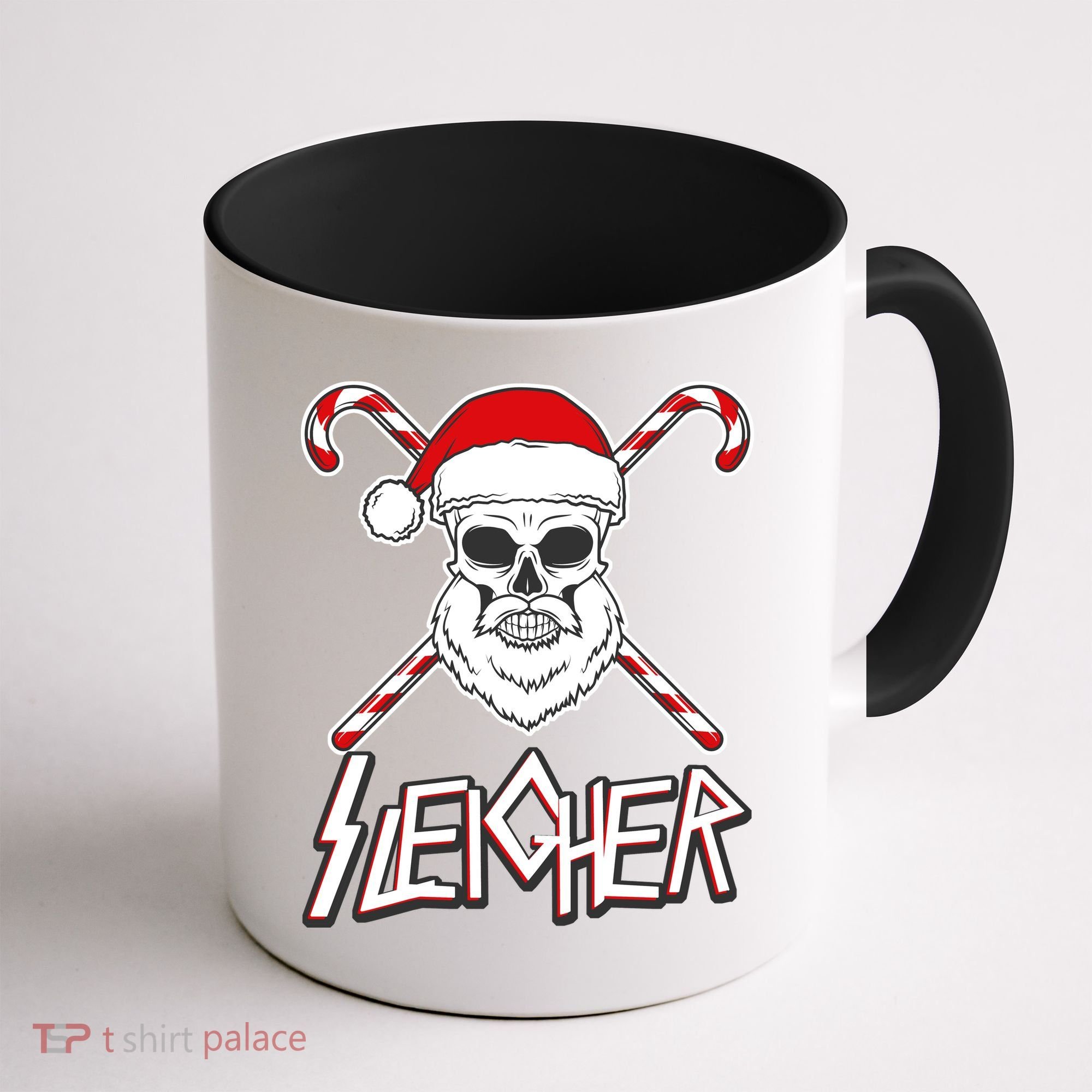 Sleigher Santa Candy Cane Skull Coffee Mug